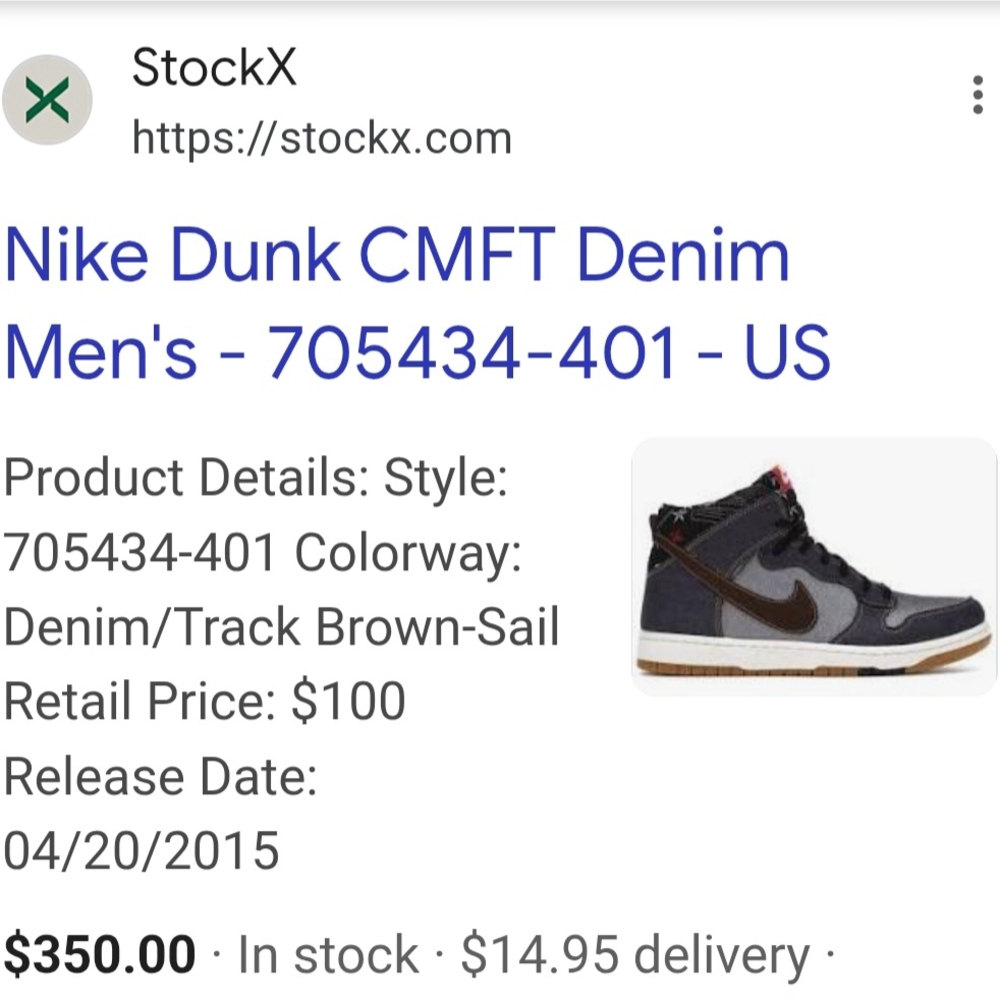 Men's Nike Dunk High CMFT Denim Multicolor Size 8 (EXCELLENT CONDITION) - Picture 9 of 14